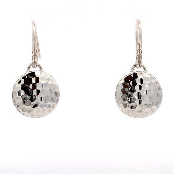 John Hardy Jewelry - John Hardy Dot drop earrings on French hooks with Palu hammered sterling Silver.